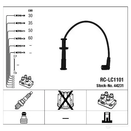 Высоковольтные провода зажигания, комплект NGK 166038 44231 JG0T6GD RC-LC1 101