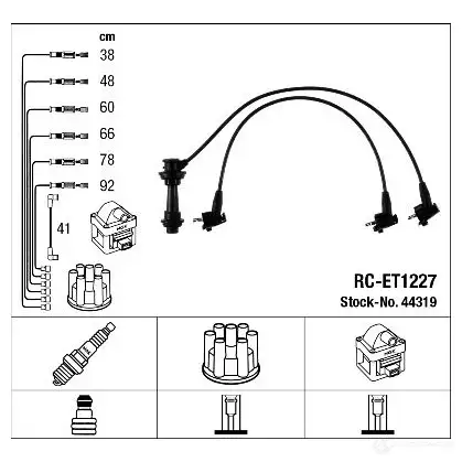 Высоковольтные провода зажигания, комплект NGK 44319 166081 RC-E T1227 YSJSD5 изображение 0
