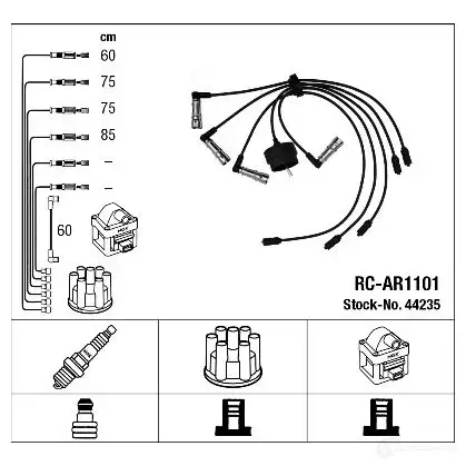 Высоковольтные провода зажигания, комплект NGK 44235 ZL1YVB RC-AR 1101 166042 изображение 0