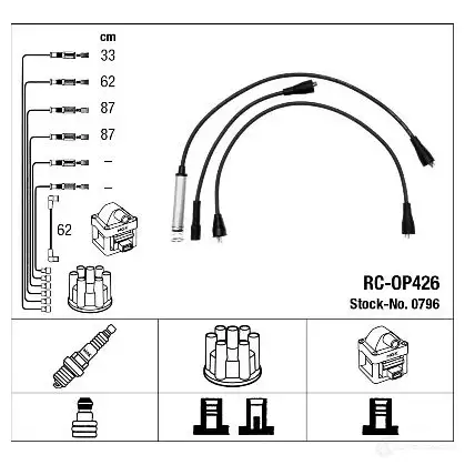 Высоковольтные провода зажигания, комплект NGK 164299 32L6IS RC-O P426 0796 изображение 1