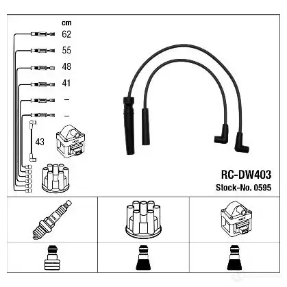 Высоковольтные провода зажигания, комплект NGK 164220 0595 D06KW RC-D W403 изображение 1