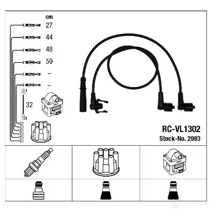Высоковольтные провода зажигания, комплект NGK 2993 SOK1JGL RC- VL1302 165039 изображение 1