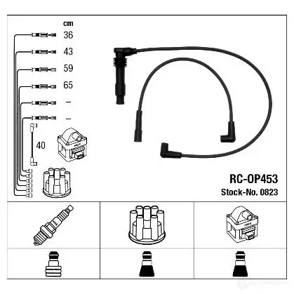 Высоковольтные провода зажигания, комплект NGK 164312 3T831UK 0823 RC- OP453 изображение 0