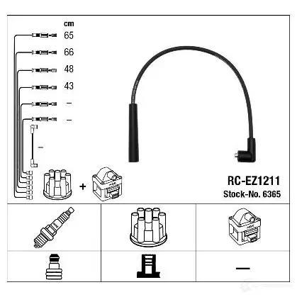 Высоковольтные провода зажигания, комплект NGK 167016 8UQPT R C-EZ1211 6365 изображение 0