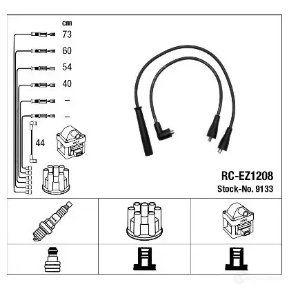 Высоковольтные провода зажигания, комплект NGK 9133 VFBR7 RC-EZ 1208 167863