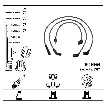 Высоковольтные провода зажигания, комплект NGK 8517 167630 RC- NE64 SVHUOZL изображение 0