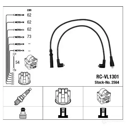 Высоковольтные провода зажигания, комплект NGK R C-VL1301 164920 PGNFC 2564 изображение 1