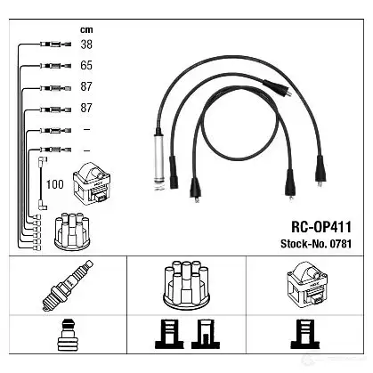 Высоковольтные провода зажигания, комплект NGK CVZFJL 0781 RC-O P411 164291 изображение 0