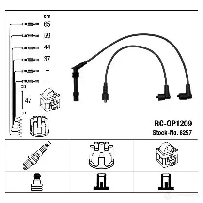 Высоковольтные провода зажигания, комплект NGK RC-O P1209 166974 MRH6D 6257