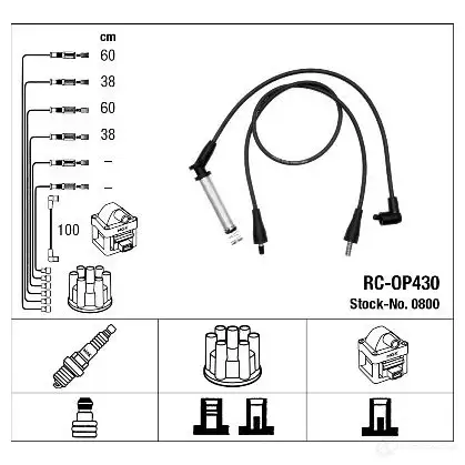 Высоковольтные провода зажигания, комплект NGK 164301 RC- OP430 Z9KZHN8 0800 изображение 0