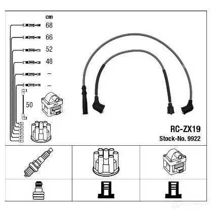 Высоковольтные провода зажигания, комплект NGK 168627 OPY1BX0 RC-ZX1 9 9922 изображение 0