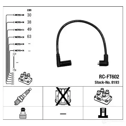 Высоковольтные провода зажигания, комплект NGK RC -FT602 167551 8193 HTPVF изображение 1