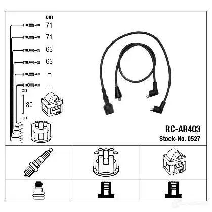 Высоковольтные провода зажигания, комплект NGK GOAC9A RC-A R403 164194 0527 изображение 1