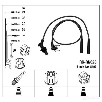 Высоковольтные провода зажигания, комплект NGK 167619 8493 TQ5DFHM RC -RN623 изображение 1