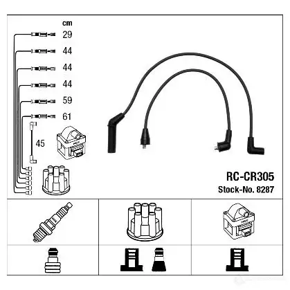 Высоковольтные провода зажигания, комплект NGK RC-CR3 05 167590 F716NI 8287 изображение 1