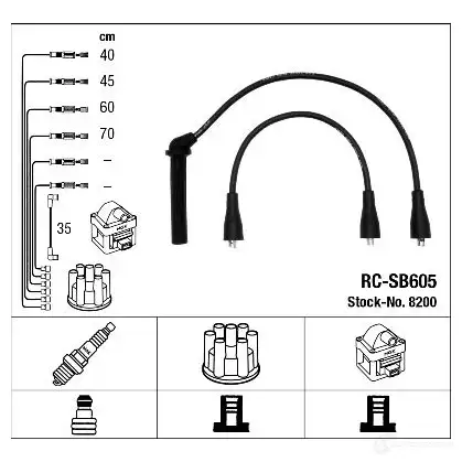 Высоковольтные провода зажигания, комплект NGK RC-S B605 8200 2PM96 167555 изображение 1