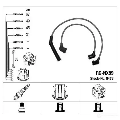 Высоковольтные провода зажигания, комплект NGK 168245 RC-NX 89 9478 WE1SO изображение 0