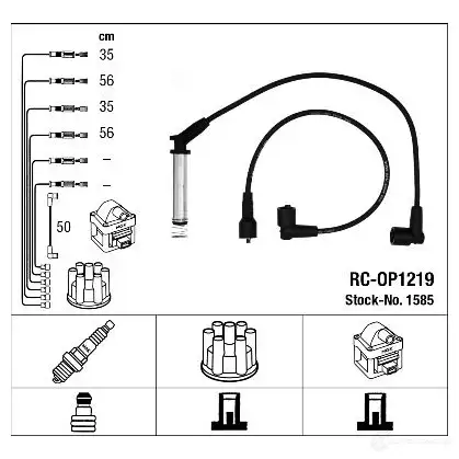 Высоковольтные провода зажигания, комплект NGK 1585 RC -OP1219 164530 31HTU8 изображение 0