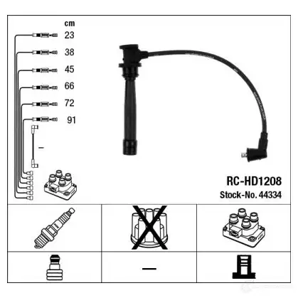 Высоковольтные провода зажигания, комплект NGK 166094 50CK6 R C-HD1208 44334