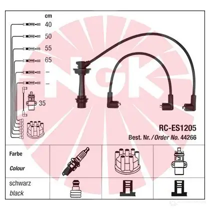 Высоковольтные провода зажигания, комплект NGK 44266 R C-ES1205 LL3VMOY 166067 изображение 0