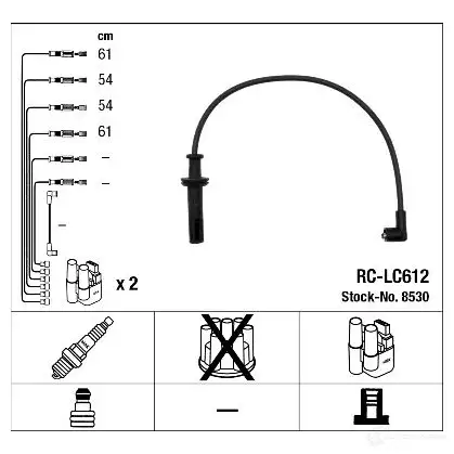 Высоковольтные провода зажигания, комплект NGK 8530 167637 RC- LC612 C00747