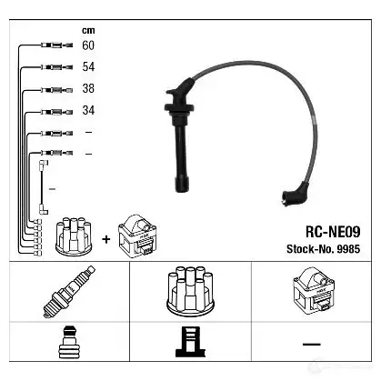 Высоковольтные провода зажигания, комплект NGK 9985 4H3KL RC-NE0 9 168633 изображение 0