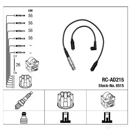 Высоковольтные провода зажигания, комплект NGK ITUSC 0515 RC-AD2 15 164187 изображение 1