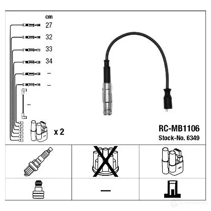 Высоковольтные провода зажигания, комплект NGK 167014 6349 LTUIC4 R C-MB1106 изображение 0