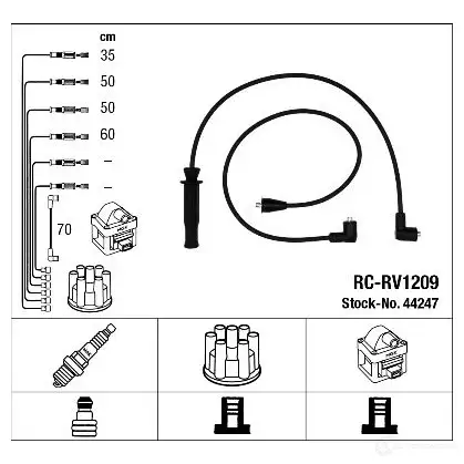 Высоковольтные провода зажигания, комплект NGK RC-RV1 209 166051 KA10ATX 44247 изображение 0