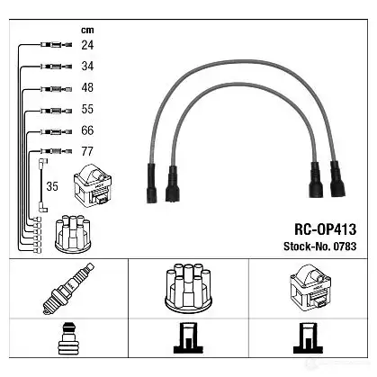Высоковольтные провода зажигания, комплект NGK RC-OP41 3 J19QF8 0783 164293