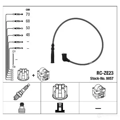 Высоковольтные провода зажигания, комплект NGK 9857 RC- ZE23 168613 P2YVCNF изображение 0