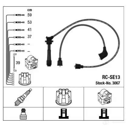 Высоковольтные провода зажигания, комплект NGK 3067 165059 113G1 RC -SE13 изображение 0
