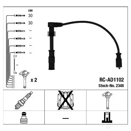 Высоковольтные провода зажигания, комплект NGK RC -AD1102 164867 2348 FK0MD9 изображение 1