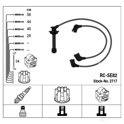 Высоковольтные провода зажигания, комплект NGK RC- SE82 2717 VMM9A 164978 изображение 0
