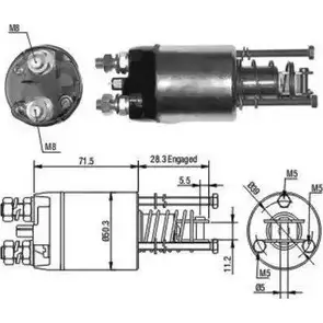 Втягивающее реле стартера HOFFER ZM6651 6646046 66 51 2615150 изображение 0