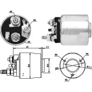 Втягивающее реле стартера HOFFER 2615167 64 95 ZM6495 6646063 изображение 0