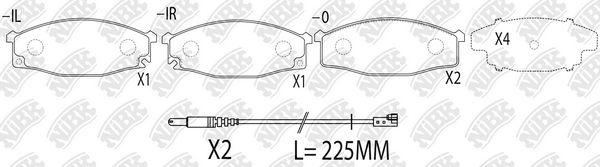 Тормозные колодки дисковые, комплект NIBK MCJV 7U3 1270845112 PN2204W