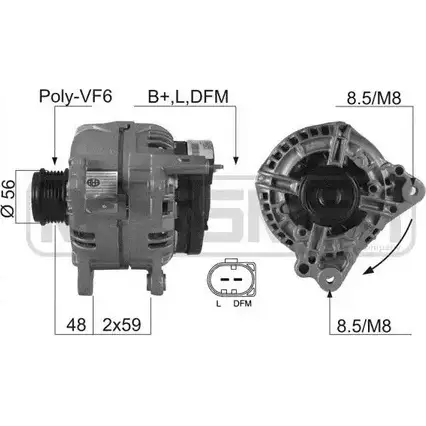 Генератор MESSMER 210194 QOQ50T 2627230 HSY 8D