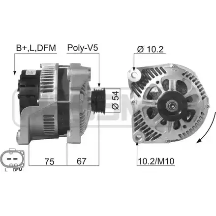 Генератор MESSMER 210260 LJKWY0L 2627296 7B B2ZR