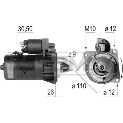 Стартер MESSMER 220019 BU6WEJY T33 S3R9 2628928