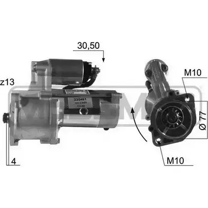 Стартер MESSMER 220461 0U14J2 9MZZ O 2629353