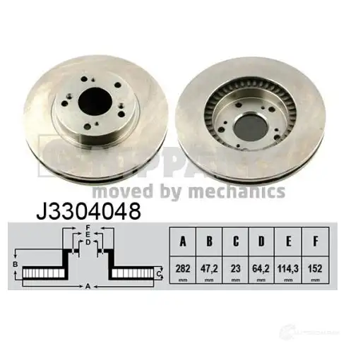 Тормозной диск NIPPARTS ORJ 4U J3304048 8711768021061 2037617