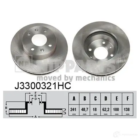 Тормозной диск NIPPARTS 8718638163814 71M EDK 2037365 J3300321HC