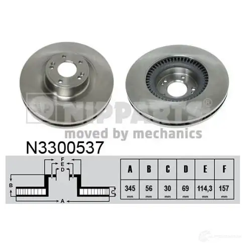Тормозной диск NIPPARTS 2046425 AHAVG Z 8711768516376 N3300537