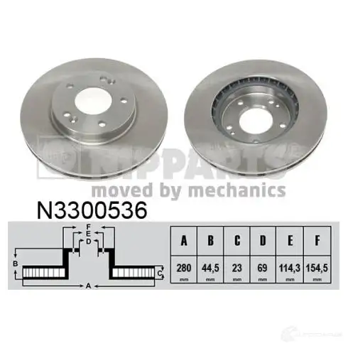 Тормозной диск NIPPARTS 6Y OKLA N3300536 8711768504953 2046424