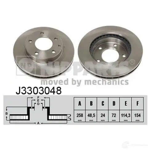 Тормозной диск NIPPARTS ZXA WR5I 2037565 8711768051846 J3303048