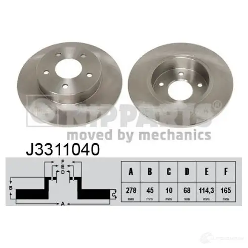 Тормозной диск NIPPARTS 8711768095642 2037750 J3311040 PB P14