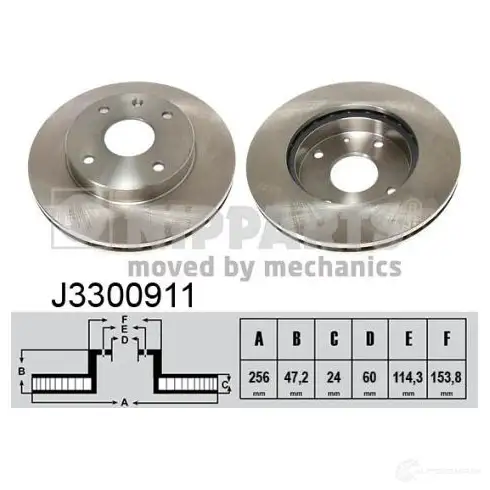 Тормозной диск NIPPARTS PZ IGL 8711768104986 J3300911 2037402