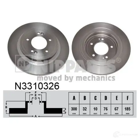 Тормозной диск NIPPARTS 8718638766794 N3310326 NXX R5LL 1221636195