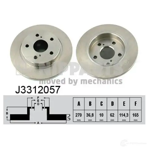 Тормозной диск NIPPARTS 8711768020422 2037796 J3312057 SJO 25JP